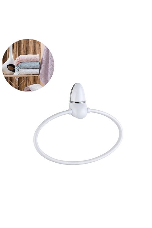 TBL Dekor® Oval Yuvarlak Halka Havluluk Dekoratif El Havlusu Tutacağı Askısı