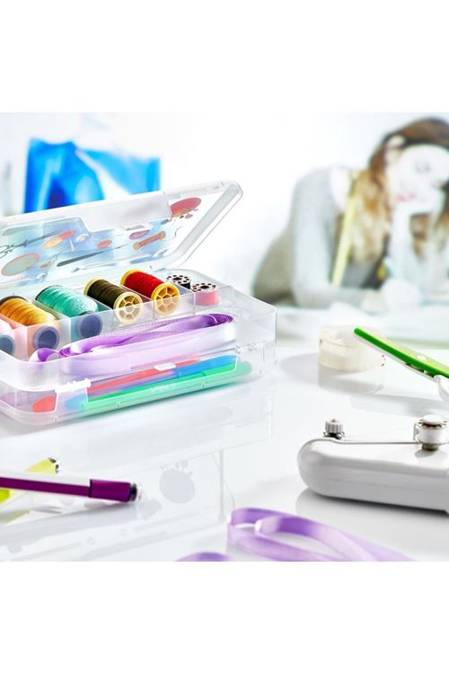 TBL Dekor® Çift Taraflı Bölmeli Hobi Dikiş Kutusu Ardunio Malzeme Kutusu
