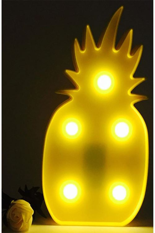 TBL Dekor® Ananas Şeklinde Ledli Dekoratif Eğlenceli Çocuk Gece Lambası