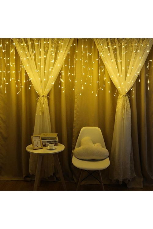 TBL Dekor® 8 Fonksiyonlu 16 Saçaklı Perde Led 3 x 1 (Günışığı)