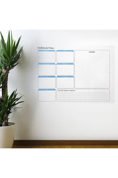 TBL Dekor® Haftalık Planlayıcı Manyetik Duvar Stickerı Takvim 56 cm x 70 cm