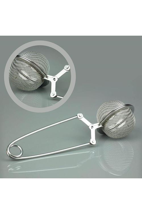 TBL Dekor® Paslanmaz Metal Pratik Kolay Bitki Çayı Demleme Süzgeci Aparatı