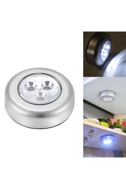 TBL Dekor® Kablosuz Spot Pilli Dokunmatik Led Lamba 3 Ledli Dolap Lambası