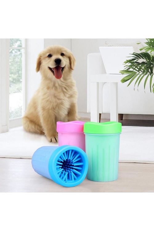 TBL Dekor® Silikon Jel Fırçalı Kedi Köpek Pati Ayak Yıkama Temizleme Kovası (Küçük)