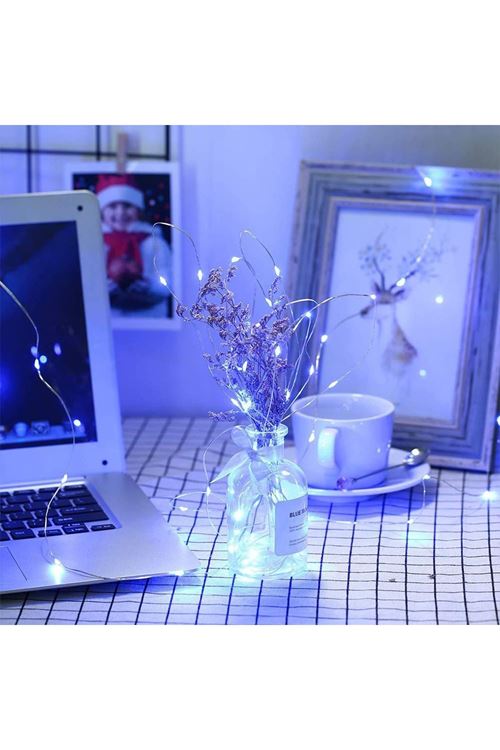 TBL Dekor® Pilli 5 metre Dekoratif Peri Led Beyaz Aydınlatma Süsleme Lambası