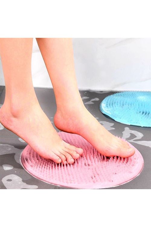 TBL Dekor® Silikon Fırçalı Banyo Masaj Matı ve  Ayaklar için Topuk Masaj Paspası