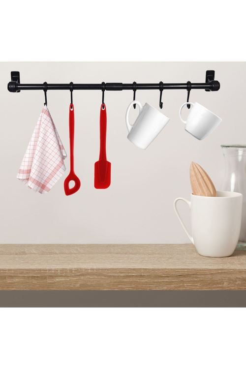 TBL Dekor® Duvara Monte Edilen 6 Kancalı Dekor Kaşıklık ve Kupa Askısı
