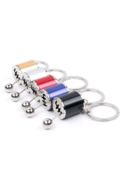 TBL Dekor® Hareketli Araba Vites Anahtarlık Altı Hız Manuel Vites Dişli Shifter Topuzu Metal Anahtarlık