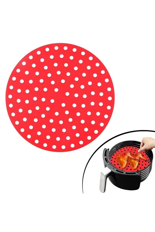 TBL Dekor® Renkli Isıya Dayanıklı Yıkanılabilir Silikon Fırın Ve Airfryer Yuvarlak Pişirme Matı 23 Cm