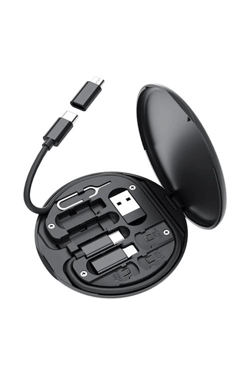 TBL Dekor® 60w Destekli Kablo Kutusu Seyahat Kablo Seti 5'i 1 arada USB Type-C Şarj Kablosu Seti