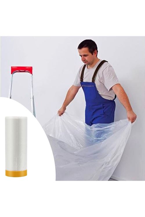 TBL Dekor®  Boya Badana Eşya Koruma Hışır Örtüsü 280cm x 15 mt  Yapışkanlı Hışır Örtü