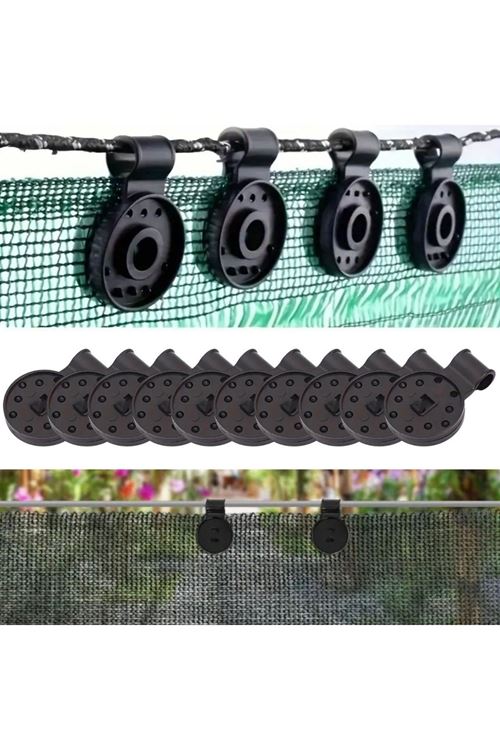 TBL Dekor® 10 Adet Güneşlik Filesi Sabitleme Klipsleri, Gölgelik Bezi ve Brandalar İçin Dayanıklı Plastik Kelepçe Kancaları