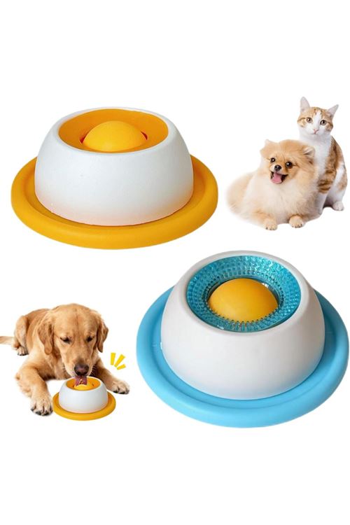 Küçük Boy Yavaş Sıvı Mama Yeme Kabı - Kedi ve Köpek Uyumlu - Ödül Maması Kabı