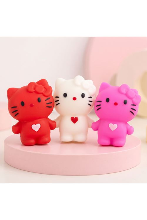 Hello Kitty Tasarımlı Squishy - 12'li Paket - Karışık Renk - Yumuşak Oyuncak