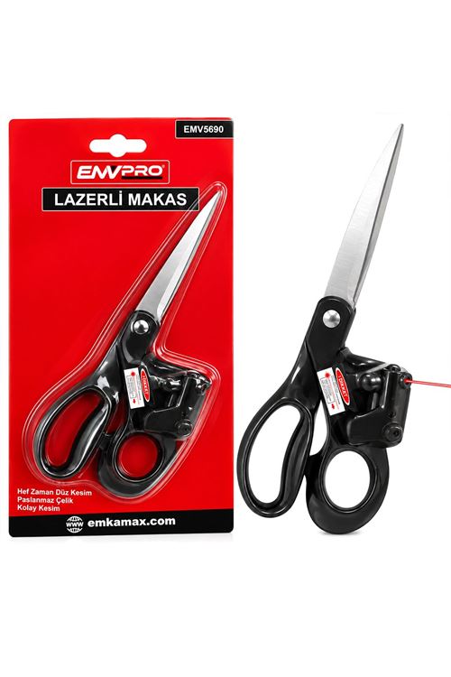 Lazerli Makas - Terzi Makası - Pilli - Kırmızı Lazer