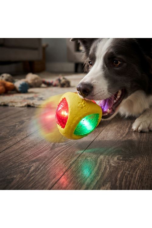 Işıklı Köpek Isırma Topu - Sesli Oyuncak