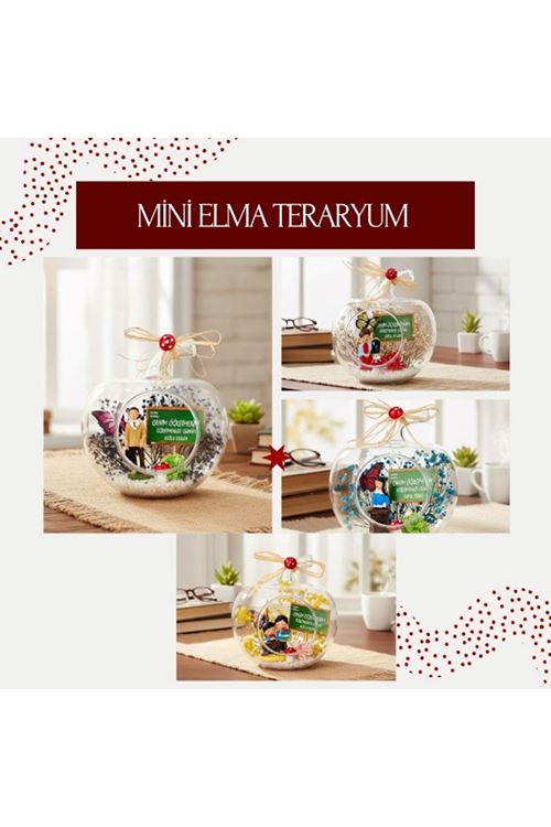 Mini Elma Teraryum - Öğretmenler Günü Hediyesi