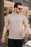 Erkek Ince çizgi Dokulu Kısa Kollu T-shirt