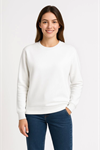 Üç İplik Düz Bisiklet Yaka SweatShirt - Beyaz