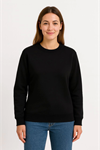 Üç İplik Düz Bisiklet Yaka SweatShirt  - Siyah
