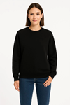 Üç İplik Düz Bisiklet Yaka SweatShirt  - Siyah