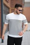 Erkek çizgi Desenli Bisiklet Yaka Kısa Kollu T-sihrt