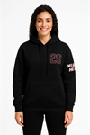 Üç İplik Kapüşonlu Ön Ve Arka Baskılı SweatShirt Hoodie - Siyah