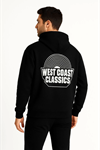 Erkek Üç İplik Kapüşonlu Ön Ve Arka Baskılı SweatShirt Hoodie - Siyah