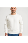 Erkek Üç İplik Düz Bisiklet Yaka SweatShirt - Beyaz
