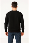 Erkek Üç İplik Düz Bisiklet Yaka SweatShirt - Siyah