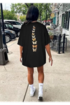 Bisiklet Yaka Baskılı T-shirt - Siyah