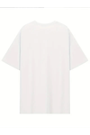 Baskılı Oversize Bisiklet Yaka T-shirt - Beyaz