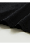 Baskılı Oversize Bisiklet Yaka T-shirt - Siyah