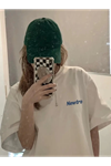 Baskılı Oversize Bisiklet Yaka T-shirt - Beyaz