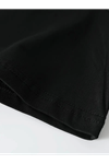 Baskılı Oversize Bisiklet Yaka T-shirt - Siyah