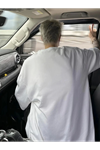 Baskılı Oversize Bisiklet Yaka T-shirt - Beyaz