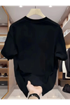 Baskılı Oversize Bisiklet Yaka T-shirt - Beyaz