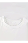 Baskılı Oversize Bisiklet Yaka T-shirt - Beyaz