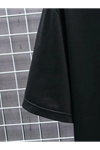 Baskılı Oversize Bisiklet Yaka T-shirt - Siyah