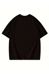 Thousand Baskılı Oversize Bisiklet Yaka T-shirt - Siyah