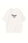 Thousand Baskılı Oversize Bisiklet Yaka T-shirt - Beyaz