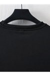 Baskılı Oversize Bisiklet Yaka T-shirt - Siyah