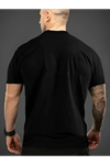 Baskılı Oversize Bisiklet Yaka T-shirt - Siyah