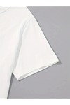 Baskılı Oversize Bisiklet Yaka T-shirt - Beyaz