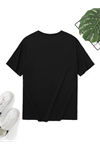 Baskılı Oversize Bisiklet Yaka T-shirt - Siyah