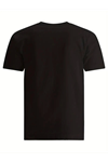 Baskılı Oversize Bisiklet Yaka T-shirt - Siyah