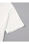 Baskılı Oversize Bisiklet Yaka T-shirt - Beyaz
