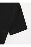 Baskılı Oversize Bisiklet Yaka T-shirt - Siyah