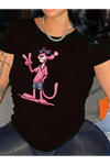 Baskılı Oversize Bisiklet Yaka T-shirt - Beyaz