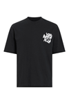 Erkek Baskılı Oversize T-shirt - Siyah
